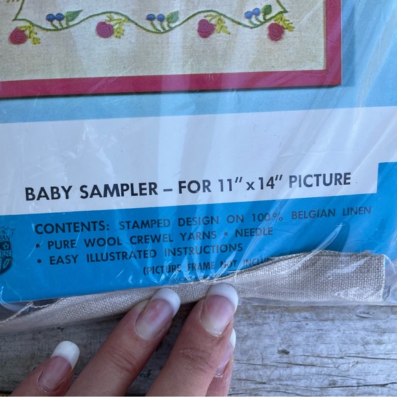 Vintage New Baby Sampler Crewel Kit Erica Wilson 6913 Nursery Decor Craft - Picture 4 of 6